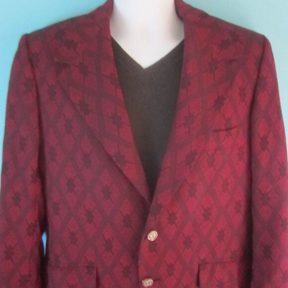Mens VINTAGE Dark Red Blazer About Size M / 40 Louis Roth Clothes From Portland - Picture 2 of 16
